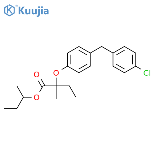 Butanoic acid,2-[4-[(4-chlorophenyl)methyl]phenoxy]-2-methyl-, 1-methylpropyl ester structure