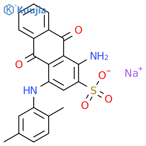 2-Anthracenesulfonicacid, 1-amino-4-[(2,5-dimethylphenyl)amino]-9,10-dihydro-9,10-dioxo-, sodiumsalt (1:1) structure