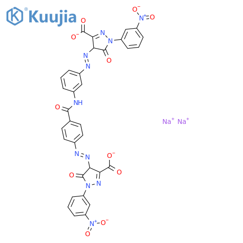 disodium 4-[4-[[3-[[3-carboxylato-1-(3-nitrophenyl)-5-oxo-4H-pyrazol-4-yl]azo]phenyl]carbamoyl]phenyl]azo-1-(3-nitrophenyl)-5-oxo-4H-pyrazole-3-carboxylate structure
