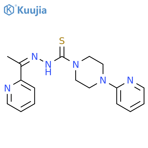 1-Piperazinecarbothioic acid,4-(2-pyridinyl)-, 2-[1-(2-pyridinyl)ethylidene]hydrazide, hydrochloride (1:2) structure