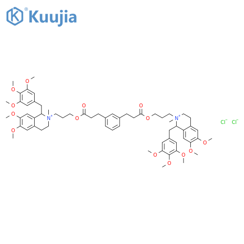 Isoquinolinium,2,2'-[1,3-phenylenebis[(1-oxo-3,1-propanediyl)oxy-3,1-propanediyl]]bis[1,2,3,4-tetrahydro-6,7-dimethoxy-2-methyl-1-[(3,4,5-trimethoxyphenyl)methyl]-,dichloride (9CI) structure