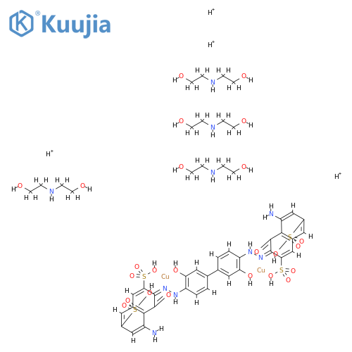 tetrahydrogen [&#x3BC;-[[3,3'-[(3,3'-dihydroxy[1,1'-biphenyl]-4,4'-diyl)bis(azo)]bis[5-amino-4-hydroxynaphthalene-2,7-disulphonato]](8-)]]dicuprate(4-), compound with 2,2'-iminodiethanol (1:4) structure