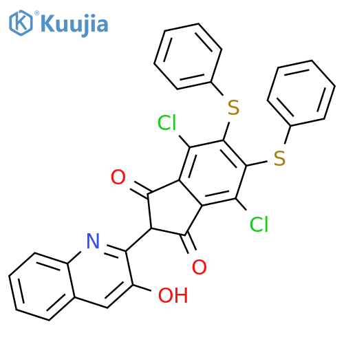 4,7-dichloro-2-(3-hydroxyquinolin-2-yl)-5,6-bis(phenylsulfanyl)-1H-indene-1,3(2H)-dione structure