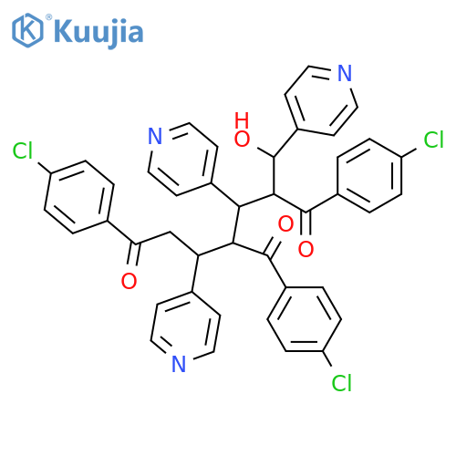 4-(4-chlorobenzoyl)-1,7-bis(4-chlorophenyl)-2-[hydroxy(pyridin-4-yl)methyl]-3,5-di(pyridin-4-yl)heptane-1,7-dione structure