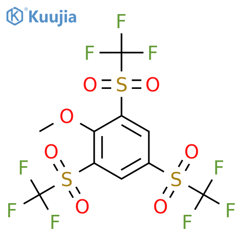 Benzene, 2-methoxy-1,3,5-tris[(trifluoromethyl)sulfonyl]- structure