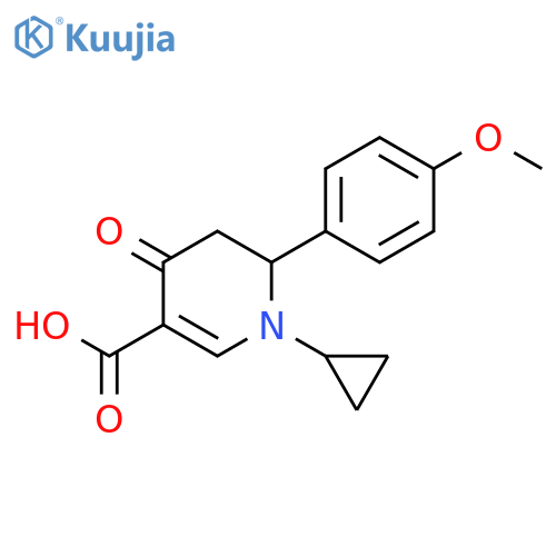 3-Pyridinecarboxylic acid,1-cyclopropyl-1,4,5,6-tetrahydro-6-(4-methoxyphenyl)-4-oxo- structure
