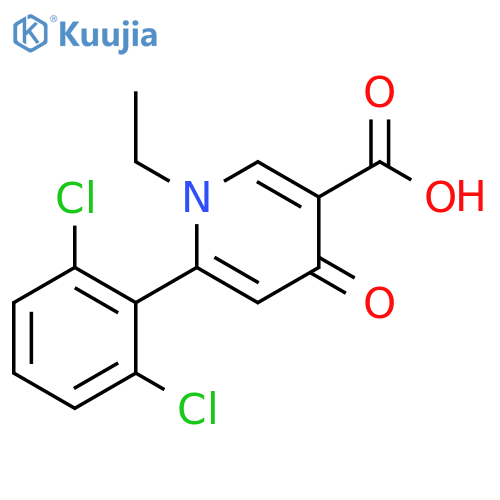3-Pyridinecarboxylic acid,6-(2,6-dichlorophenyl)-1-ethyl-1,4-dihydro-4-oxo- structure