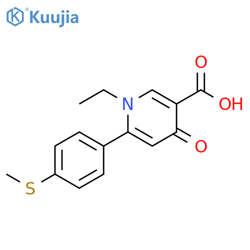 3-Pyridinecarboxylic acid,1-ethyl-1,4-dihydro-6-[4-(methylthio)phenyl]-4-oxo- structure