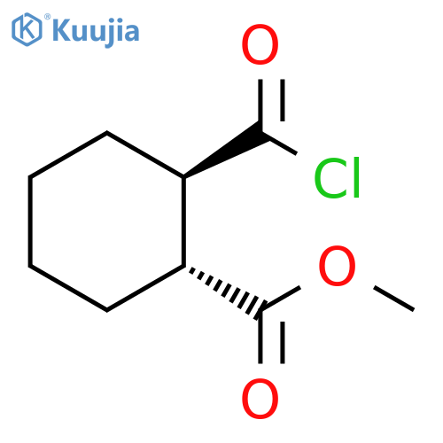 Cyclohexanecarboxylicacid, 2-(chlorocarbonyl)-, methyl ester, trans- (9CI) structure