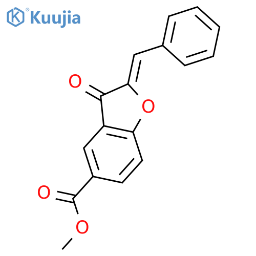 5-Benzofurancarboxylic acid, 2,3-dihydro-3-oxo-2-(phenylmethylene)-,methyl ester structure