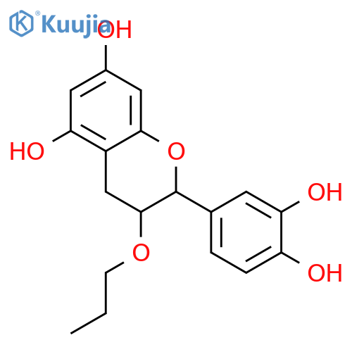 2H-1-Benzopyran-5,7-diol,2-(3,4-dihydroxyphenyl)-3,4-dihydro-3-propoxy-, (2R-trans)- (9CI) structure