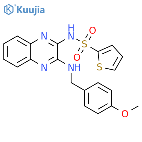 N-(3-{(4-methoxyphenyl)methylamino}quinoxalin-2-yl)thiophene-2-sulfonamide structure