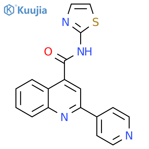 2-(pyridin-4-yl)-N-(1,3-thiazol-2-yl)quinoline-4-carboxamide structure