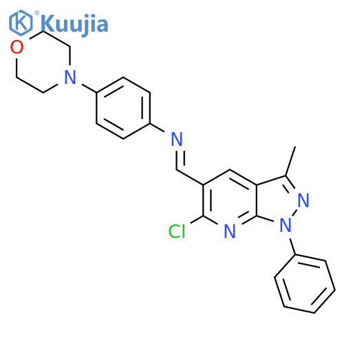 1-{6-chloro-3-methyl-1-phenyl-1H-pyrazolo[3,4-b]pyridin-5-yl}-N-[4-(morpholin-4-yl)phenyl]methanimine structure