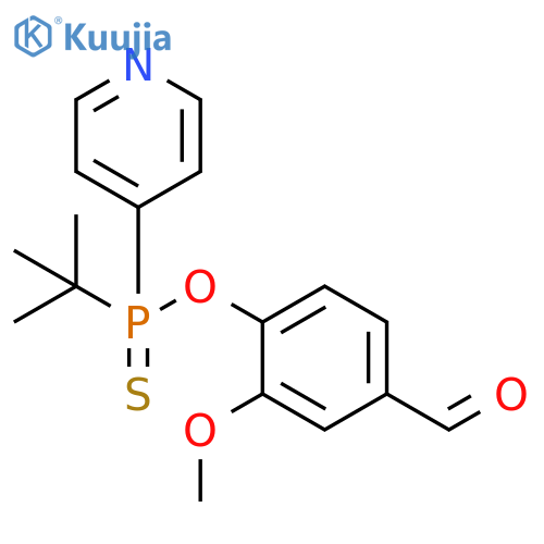 Phosphinothioic acid, (1,1-dimethylethyl)-4-pyridinyl-, O-(4-formyl-2-methoxyphenyl) ester structure