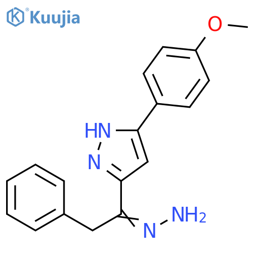 Ethanone, 1-[5-(4-methoxyphenyl)-1H-pyrazol-3-yl]-2-phenyl-,hydrazone structure