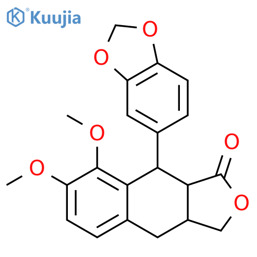 (3aR,9R,9aR)-9-(1,3-benzodioxol-5-yl)-7,8-dimethoxy-3a,4,9,9a-tetrahydronaphtho[2,3-c]furan-1(3H)-one structure