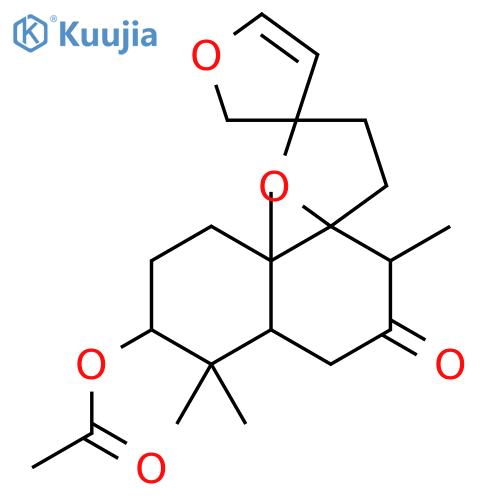 6''-Acetoxy-3',4',4''a,5'',6'',7'',8'',8''a-octahydro-2'',5'',5'',8''a-tetramethyldispiro[furan-3(2H),2'(5'H)-furan-5',1''(2''H)-naphthalen]-3''(4''H)-one structure