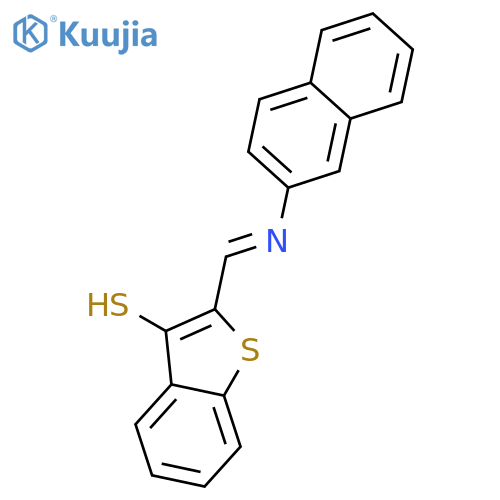 Benzo[b]thiophene-3-thiol, 2-[(2-naphthalenylimino)methyl]- structure