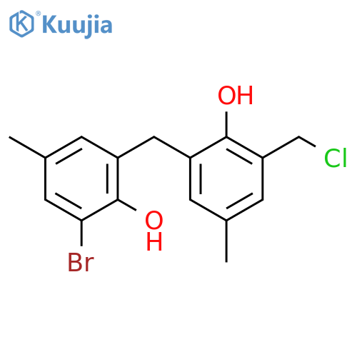 Phenol,2-bromo-6-[[3-(chloromethyl)-2-hydroxy-5-methylphenyl]methyl]-4-methyl- structure