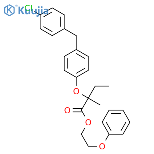 2-phenoxyethyl 2-[4-(4-chlorobenzyl)phenoxy]-2-methylbutanoate structure