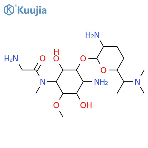 L-chiro-Inositol,4-amino-1-[(aminoacetyl)methylamino]-3-O-[2-amino-2,3,4,6,7-pentadeoxy-6-(dimethylamino)-b-L-lyxo-heptopyranosyl]-1,4-dideoxy-6-O-methyl-(9CI) structure