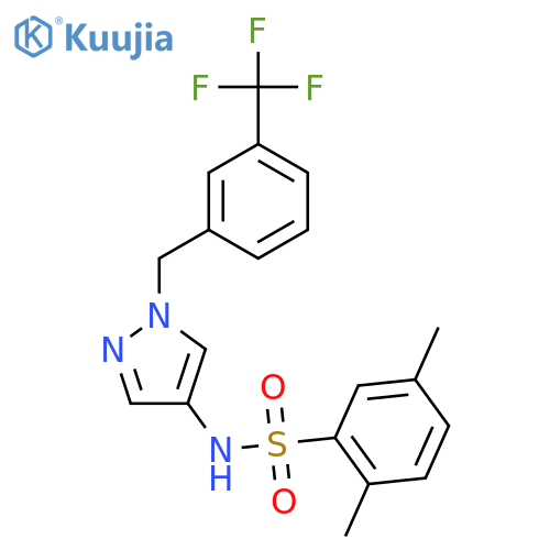 2,5-dimethyl-N-{1-[3-(trifluoromethyl)benzyl]-1H-pyrazol-4-yl}benzenesulfonamide structure