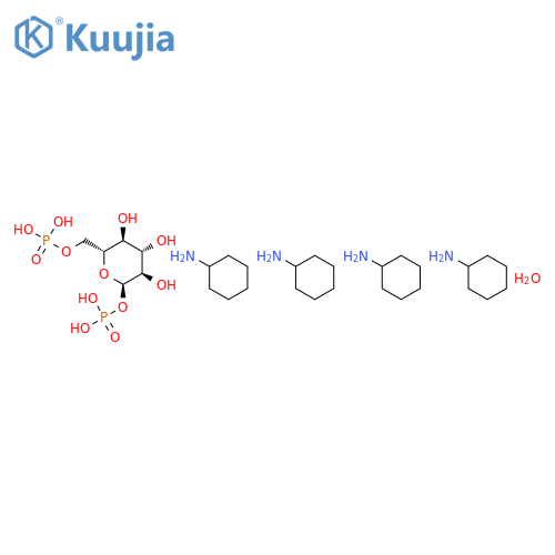 a-D-Glucose-1,6-diphosphate tetra(cyclohexylammonium) salt hydrate structure
