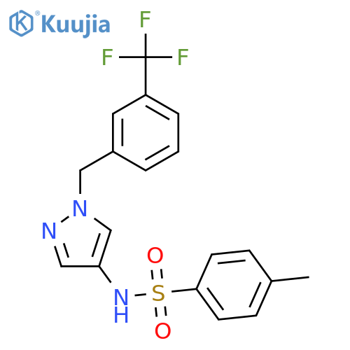 4-methyl-N-{1-[3-(trifluoromethyl)benzyl]-1H-pyrazol-4-yl}benzenesulfonamide structure