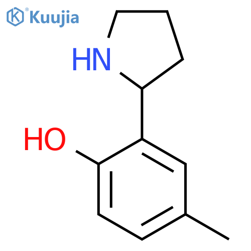 4-methyl-2-(pyrrolidin-2-yl)phenol structure