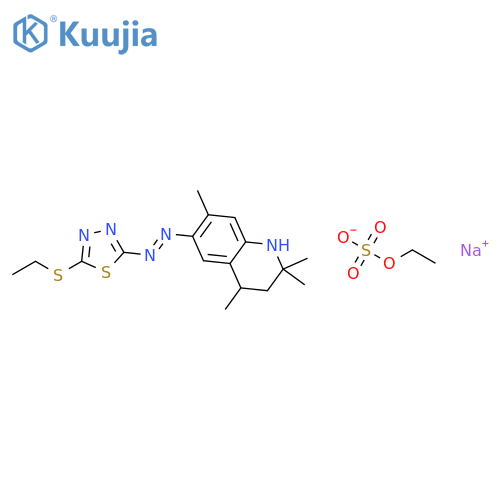 sodium 6-[[5-(ethylthio)-1,3,4-thiadiazol-2-yl]azo]-3,4-dihydro-2,2,4,7-tetramethyl-2H-quinoline-1-ethyl sulphate structure