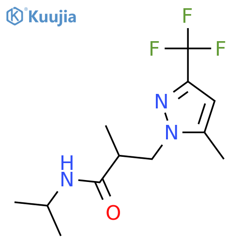 2-methyl-N-(1-methylethyl)-3-[5-methyl-3-(trifluoromethyl)-1H-pyrazol-1-yl]propanamide structure