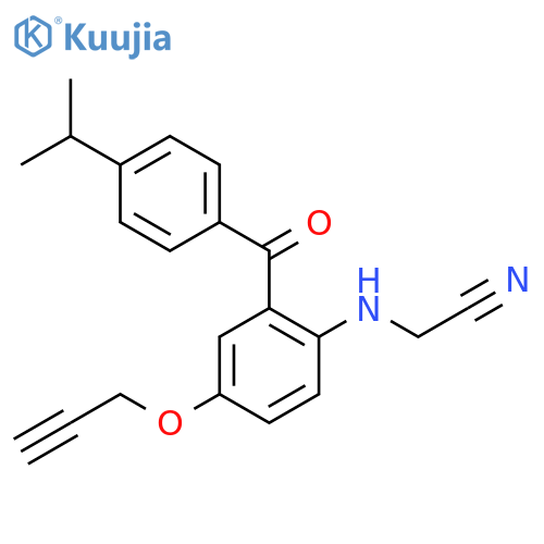 Acetonitrile,[[2-[4-(1-methylethyl)benzoyl]-4-(2-propynyloxy)phenyl]amino]- structure