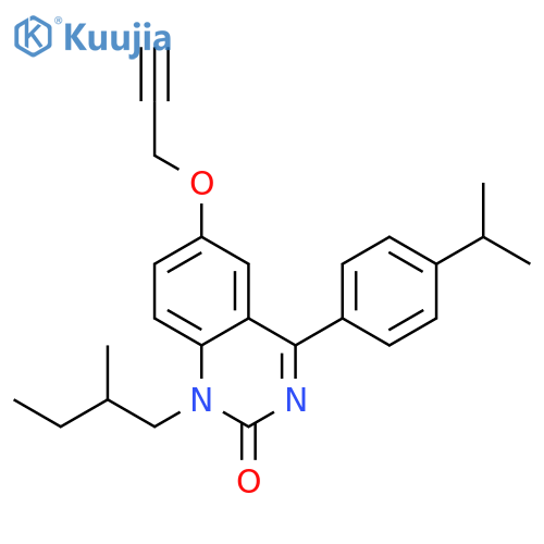 2(1H)-Quinazolinone,1-(2-methylbutyl)-4-[4-(1-methylethyl)phenyl]-6-(2-propynyloxy)- structure