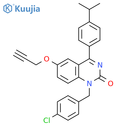 2(1H)-Quinazolinone,1-[(4-chlorophenyl)methyl]-4-[4-(1-methylethyl)phenyl]-6-(2-propynyloxy)- structure