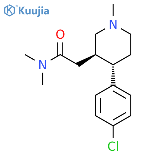 3-Piperidineacetamide, 4-(4-chlorophenyl)-N,N,1-trimethyl-, (3R,4S)- structure
