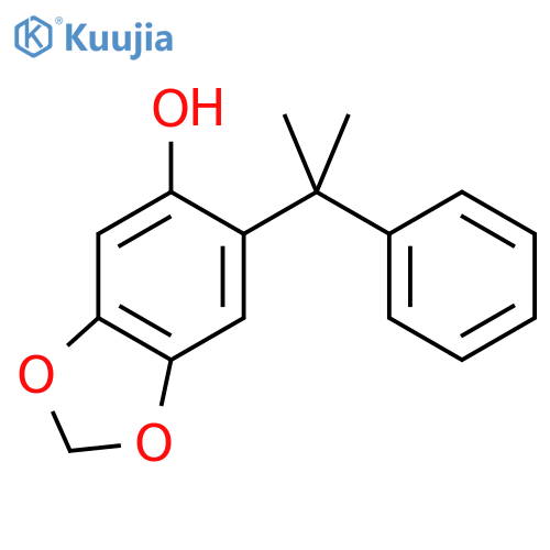 1,3-Benzodioxol-5-ol, 6-(1-methyl-1-phenylethyl)- structure
