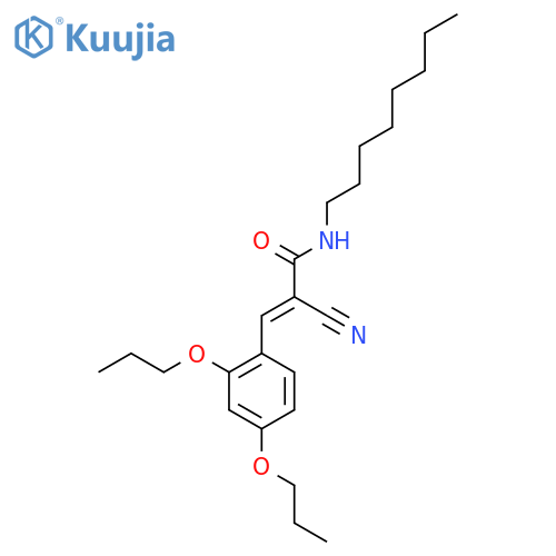 2-cyano-3-(2,4-dipropoxyphenyl)-N-octylprop-2-enamide structure