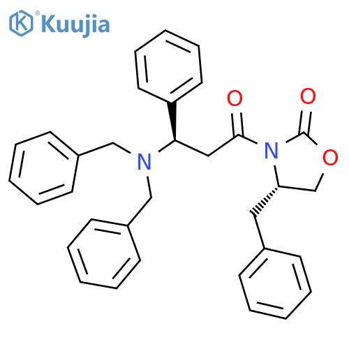 2-Oxazolidinone, 3-[(3R)-3-[bis(phenylmethyl)amino]-1-oxo-3-phenylpropyl]-4-(phenylmethyl)-, (4S)- structure