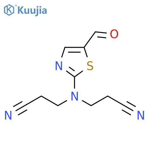 3-(2-cyanoethyl)(5-formyl-1,3-thiazol-2-yl)aminopropanenitrile structure