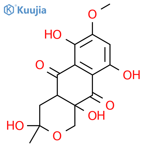 1H-Naphtho[2,3-c]pyran-5,10-dione,3,4,4a,10a-tetrahydro-3,6,9,10a-tetrahydroxy-7-methoxy-3-methyl- structure
