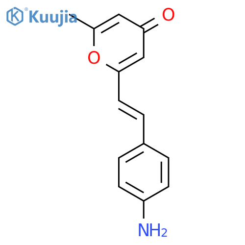 4H-Pyran-4-one, 2-[2-(4-aminophenyl)ethenyl]-6-methyl- structure