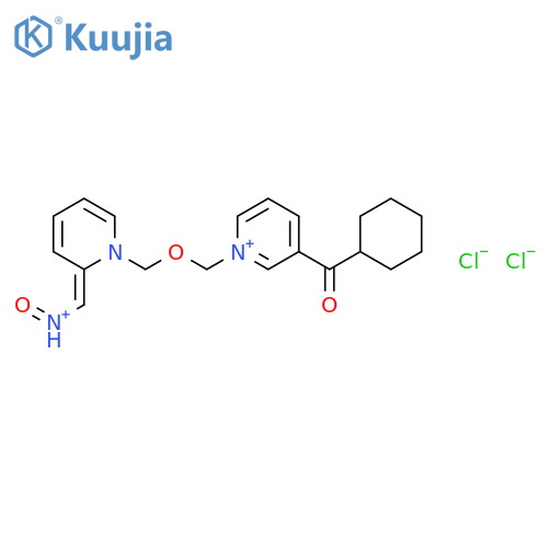 3-(cyclohexylcarbonyl)-1-({[(2E)-2-[(oxoammonio)methylidene]pyridin-1(2H)-yl]methoxy}methyl)pyridinium dichloride structure