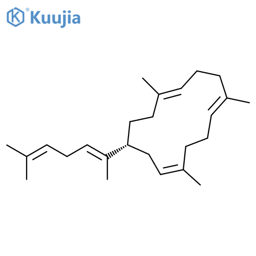 1,5,9-Cyclotetradecatriene, 12-[(1E)-1,5-dimethyl-1,4-hexadien-1-yl]-1,5,9-trimethyl-, (1E,5E,9Z,12R)- structure