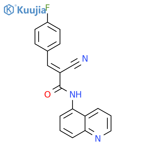 2-cyano-3-(4-fluorophenyl)-N-(quinolin-5-yl)prop-2-enamide structure