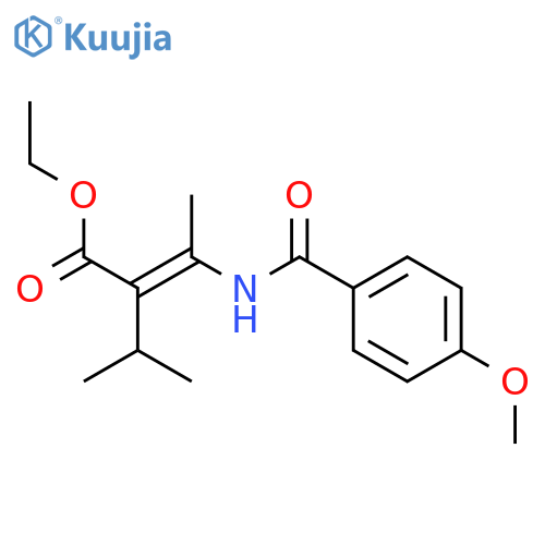 2-Butenoic acid, 3-[(4-methoxybenzoyl)amino]-2-(1-methylethyl)-, ethylester structure