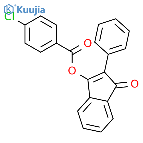Benzoic acid, 4-chloro-, 1-oxo-2-phenyl-1H-inden-3-yl ester structure