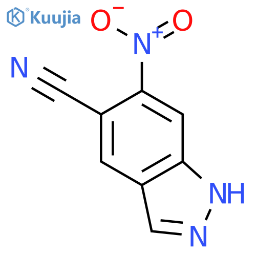 1H-Indazole-5-carbonitrile, 6-nitro- structure