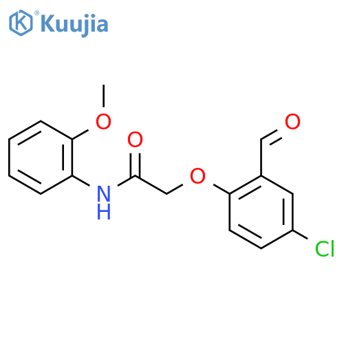 2-(4-chloro-2-formylphenoxy)-N-(2-methoxyphenyl)acetamide structure