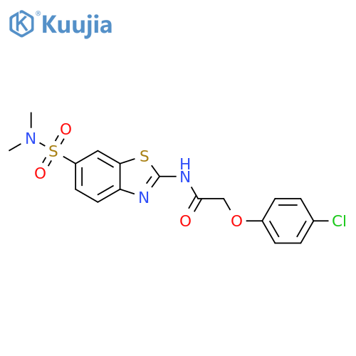 2-(4-chlorophenoxy)-N-6-(dimethylsulfamoyl)-1,3-benzothiazol-2-ylacetamide structure